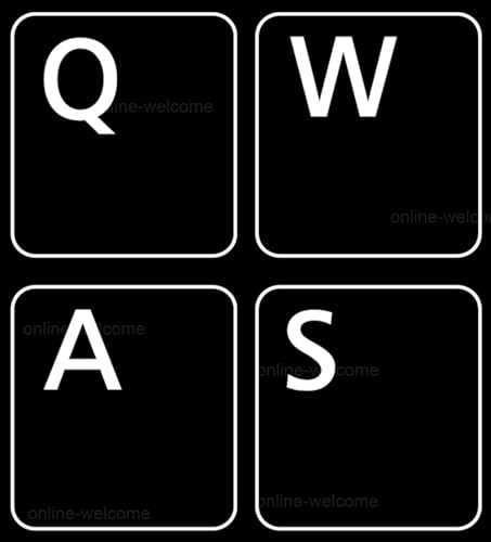 Sticker para teclado inglés US fondo negro mate miniatura 3