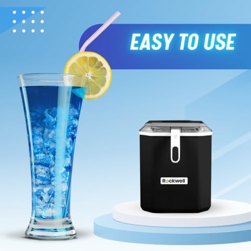 Image of Rockwell IM12BP Countertop Ice Maker Machine|9 Bullet Ice Cubes in 8-10 Minutes| 1 year warranty| Portable Ice Maker Machine with Self-Cleaning for Home /Kitchen /Office /Party - Black
