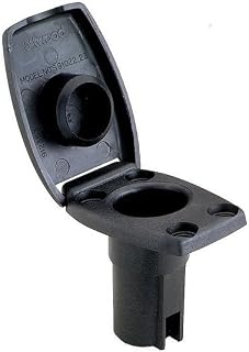 attwood 91022-7 Oval 2-Pin Base for Angled Pole Light,Black