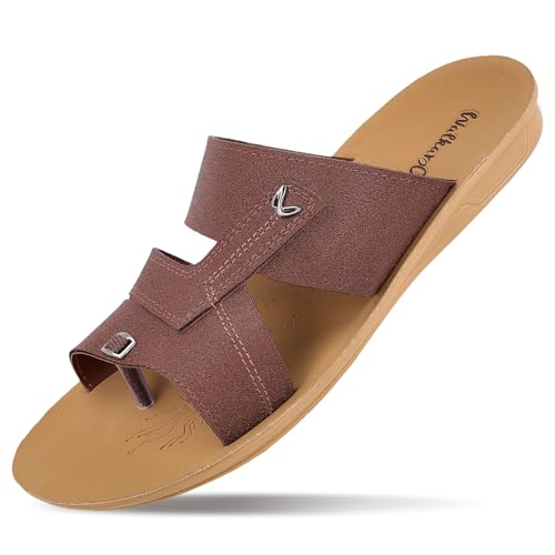Image of WALKAROO Men's Stylish Slip-On Sandals for Formal and Casual Footwear - WGR53136