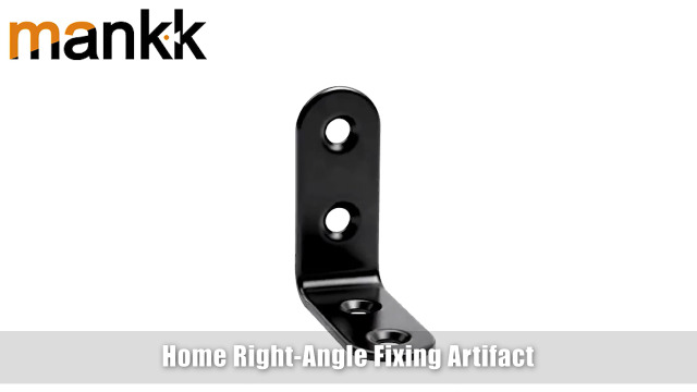 Image of mankk 90PCS L Corner Brackets Black Mending Plates Metal Bracket Stainless Steel Flat Brace Brackets Fixed Connecting Plate for Wood Repair Fixing