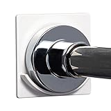 ADHERION Soporte adhesivo XL para barra de ducha | Soporte para barra de tensión resistente | Resistente al calor, soportes para barra de cortina de ducha sin taladrar | Soporte de barra