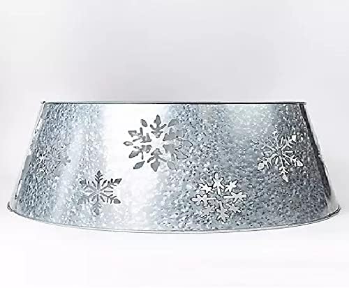 Miniatura 2 de Collar de metal para árbol de Navidad color plateado con copo de nieve galvanizado nuevo