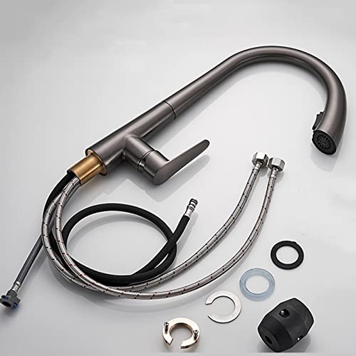 Robinet de cuisine en laiton chrome avec douchette extractible haut de gamme - 8