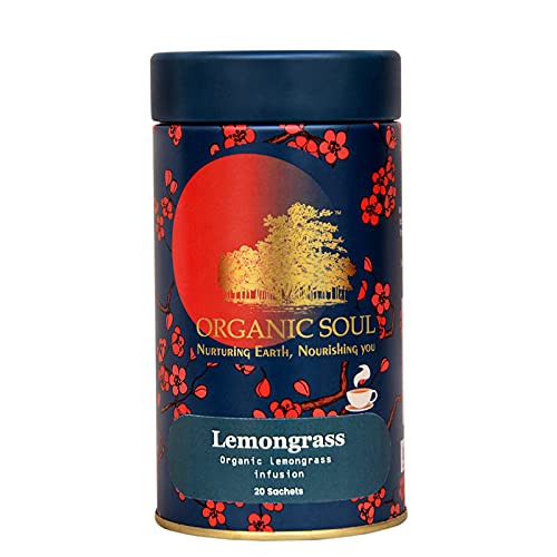 Organic Lemon Grass Tea - 20 Sachets (36g) | Pure & Natural Lemongrass Herbal Tea | NPOP Certified I Organic Ceritfied