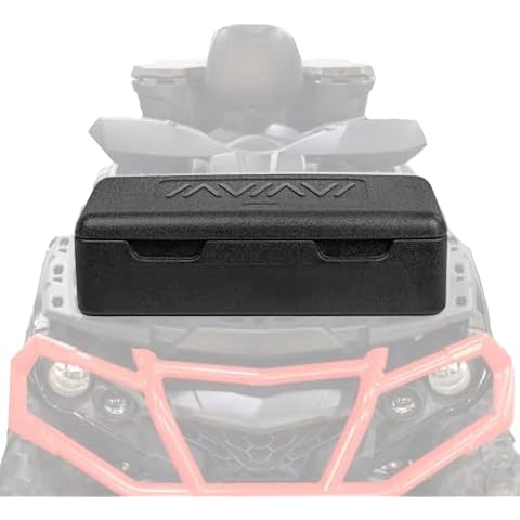 Universal ATV UTV Quad Storage Trunk Cargo Box for Front or Rear Rack All Moungting Hardware Included 30" W x 13" L x 10" H (Black) Cover
