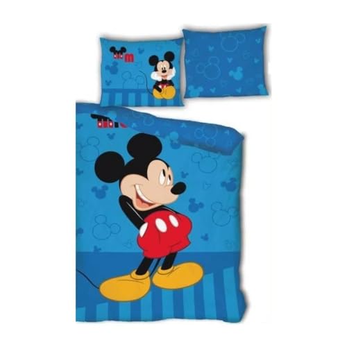 Disney Parure de Couette Mickey - 1 Housse de Couette 140x200 cm + 1 Taie 63x63 cm - 2 Pièces -...