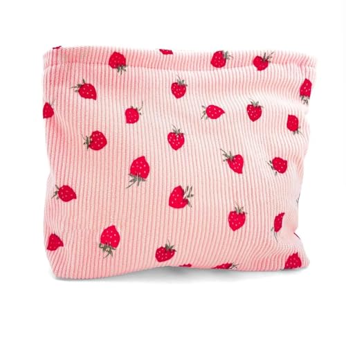 VOOSFSIE Trousse de Maquillage Petite, Trousse de Toilette Femme, Petite Pochette à Fermeture éclair en Tissu Mignon pour Femmes et Filles Maison Voyage Rouge à Lèvres