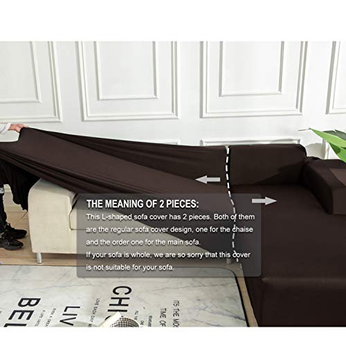 image for WOMACO L Shape Sofa Covers Sectional Sofa Cover 2 pcs Stretch Sofa Sli