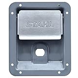 Stahl - 62013-001-KIT - Replacement Rivet-On Rotary Paddle Latch Kit with Stainless Steel Handle and Unpainted Latch Pan
