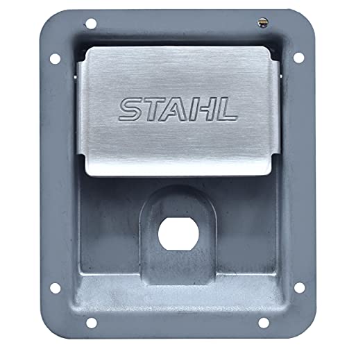 Stahl - 62013-001-KIT - Replacement Rivet-On Rotary Paddle Latch Kit with Stainless Steel Handle and Unpainted Latch Pan