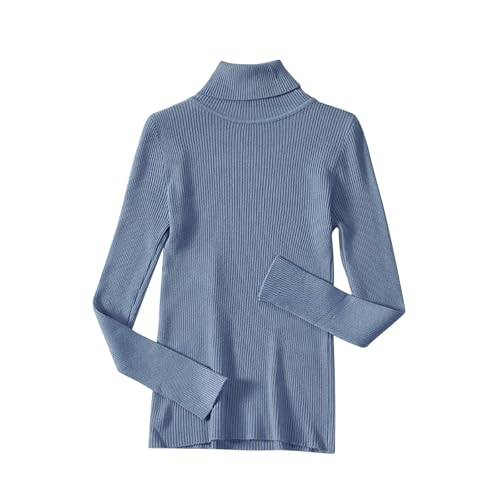 Akklian Basic Solid Sweater Winter Slim Fitted Warm Pullover Sweater Ribbed Knit Cold Resistant Trendy Elastic Jumper Tops4