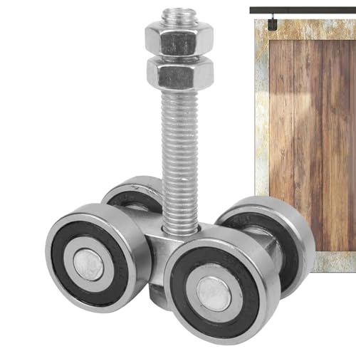 Striebenkanalwagen, robusto portador de puertas correderas - sistema de riel flotante para cobertizos, graneros, armarios de ropa | Carrete de viga resistente | Armario, dormitorio, cocina, interior