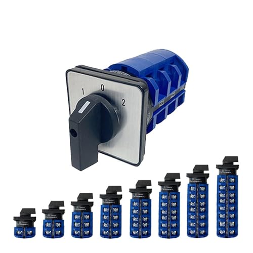 MQXFCZUX YMW26-63A Series LW26 690V Silver Control Power 1-6 Poles 2/3 Positions Changeover CAM Switch Rotary Selector(63A-Customize,6P-24 Terminals)