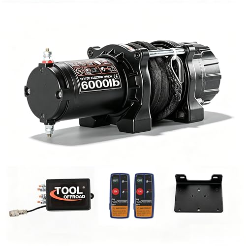 Winch Eléctrico 6000 lbs con Cuerda Sintética y Control Dual miniatura 1