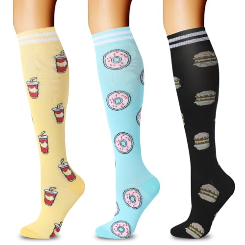 QZLKNIT 3 Pairs compression stockings are ergonomic designs, Durable, stylish and comfortable, Best...