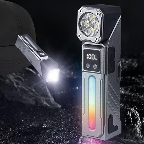 Par de lámparas de aleación en linterna LED multimodo con pantalla digital integrada 7
