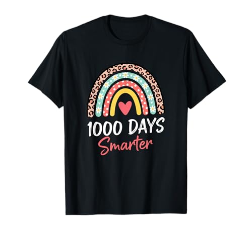 1000 Days Smarter Rainbow Leopard Baby Milestone Milestone T-Shirt