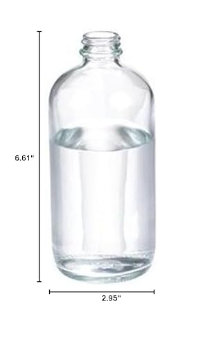 Miniatura 4 de Wheaton W216832 Boston - Botella redonda de vidrio transparente, capacidad de 4 onzas sin 22-400 tapas de rosca con forro de polipropileno blanco,