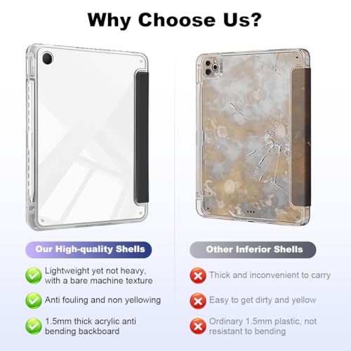 Image of ZORBES Compatible with OnePlus Pad Go 2, Multi Angle Origami Case Slim PU Front Cover for Vertical & Horizontal Viewing, Acrylic Protective Tablet Cover Shockproof Tablet Cover with Pen Holder