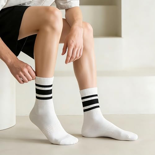 Image of VWU Women Men Crew Socks Cotton Dress Socks Ankle Neutral Casual Gilr Boy Solid Color Crew Socks SIze 5-12