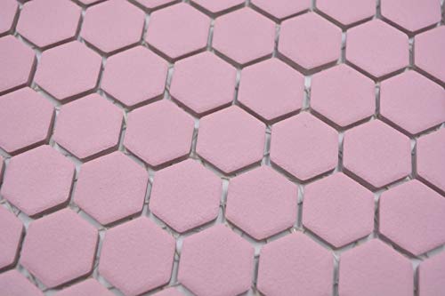 Mosaico de cerámica hexagonal, color rosa viejo R10B MOS11H-111-R10_f