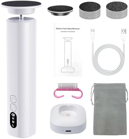 Electric Foot Callus Remover Rechargeable, 6 Speeds Adjustable USB Charging Foot Sander, Portable Electric Foot File Professional Foot Grinder for Dead Skin & Cracked Heel