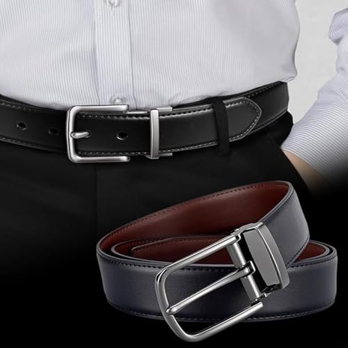 Lychee pattern buckle-1 Stylish Men's Double Sided Rotating Pin Buckle Belt – Versatile and Durable Fashion Accessory