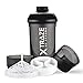 Shaker Proteinas, 600 ml con Compartimento para Protein Polvos 2x = 150 ml + 200 ml, Tamiz para Batidos Cremosos de Proteínas sin Grumos, Gym Bottle Libre de BPA