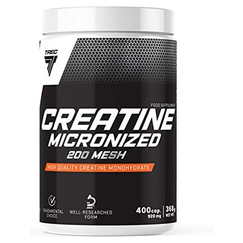 Trec Nutrition Creatine Micronized 200 Mesh Package of 1 x 400 Capsules - Creatine Micronized Monohydrate - Supplement for Muscle Strength - Without Additionals Cover