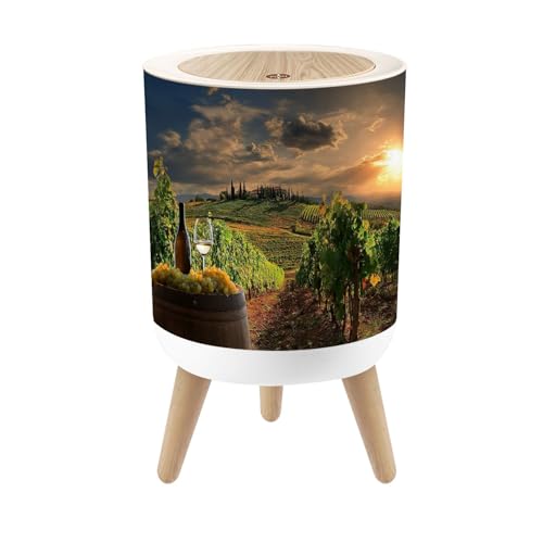 Caneca de basura pequeña con tapa, 1.8 galones