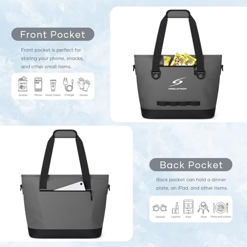 Image of Maelstrom 30 Can Insulated Cooler Bag, Leakproof Soft Ice Chest | Tote Style,16h Cold, Lightweight,Collapsible,Peva Liner,Waterproof,Gear Loop,Multi-Pockets,For Shopping,Beach,Picnic