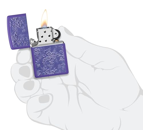 Encendedor Zippo Texture Bouquet Morado Mate miniatura 5