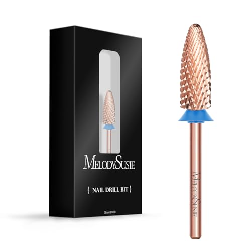 MelodySusie Long Flame Nail Drill Bits, 3/32'' Carbide Tungsten Bits, Suitable for Manicure Pedicure...