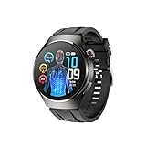 [mocoly]ヘルスケアウォッチ 血糖値トラッキング機能付き 1.85インチTFTスン アルミニウム合金 生活防水 日本語説明書付き 男女兼用 スポーツモード搭載 ブラックフレームとブラックビニール