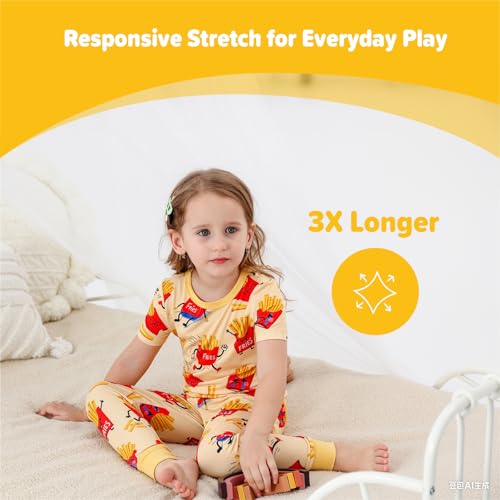 Image of Kids 2-Piece So Soft Playtime Set-Lightweight Viscose from Bamboo Short Sleeve Top&Leggings for Toddler Boy & Girls