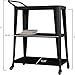 VOOTOLOVER 3-Tiered Industrial Dining Cart with Metal Frame & Swivel Wheels, 24.6