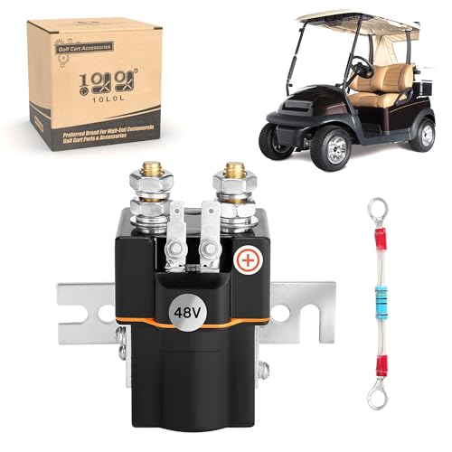 10L0L Golf Cart 48V Solenoid Assembly for Club Car DS (1995+) Precedent (2000+) Golf Cart 4 Terminals with Solenoid Resistor Replace Part 101908701 102774701 1014947