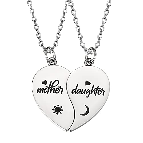 Image of Yonhon Mother Daughter Bracelet Necklace for 2 /3 /4, Mother Daughter Matching Keychain Set