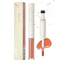 Freckle Stamp & Blush Pen – 2-in-1 Liquid Freckle Makeup Pen and Cream Blusher for Natural Effortless Sun-Kissed Look, Long-Wearing, Smudge-Resistant Makeup (# 02)