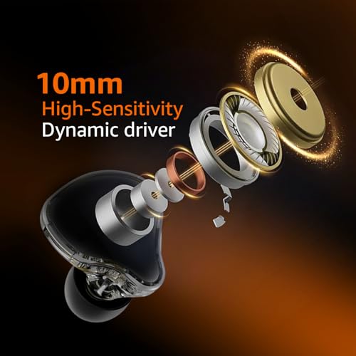 Image of Amazon Basics Pro Series IEM Wired Earphones | HiFi Dynamic Driver |3.5 mm Plug | Silver-Plated OFC Cable | 0.75mm Detachable Cable | 3.5mm Plug | for Audiophiles & Musicians | Black