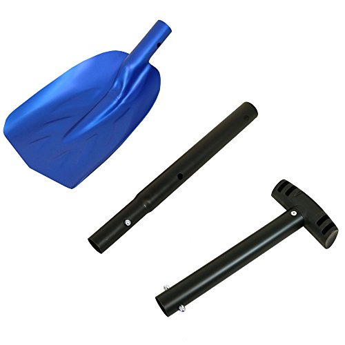 CASL Brands Collapsible Emergency Utility Snow Shovel with 8-Inch x 11-Inch Blade and Carrying Bag - Multipurpose Winter or Camping Shovel for Car - Portable Compact Design - Blue