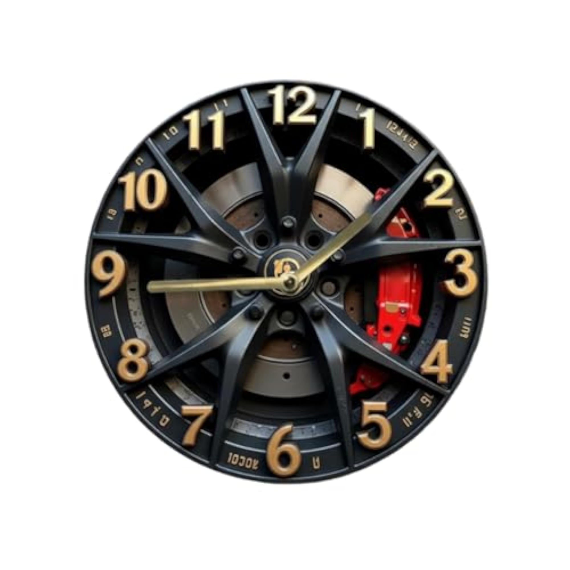 Wall Clock Car Wheel Theme, Non Ticking