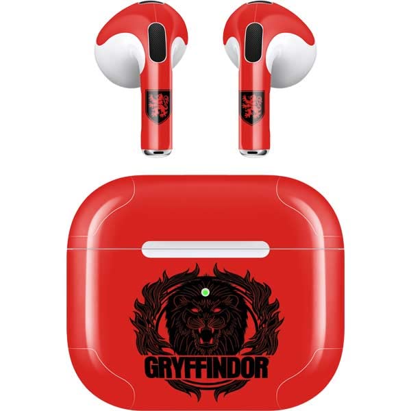 Skinit Decal Audio Skin Compatible with Apple AirPods (3rd Gen, 2021) - Officially Licensed Warner Bros Gryffindor Illustration Design