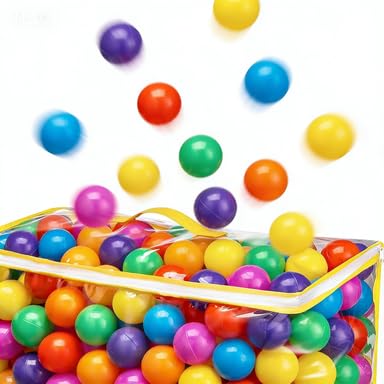 VivaVolt Toys 50 Pack 5.5cm Ball Pit Balls - Non-Toxic PE Play Balls, Red/Yellow/Blue/Green/Purple/Pink/Orange for Kids Ball Pit, Playpen & Sensory Play