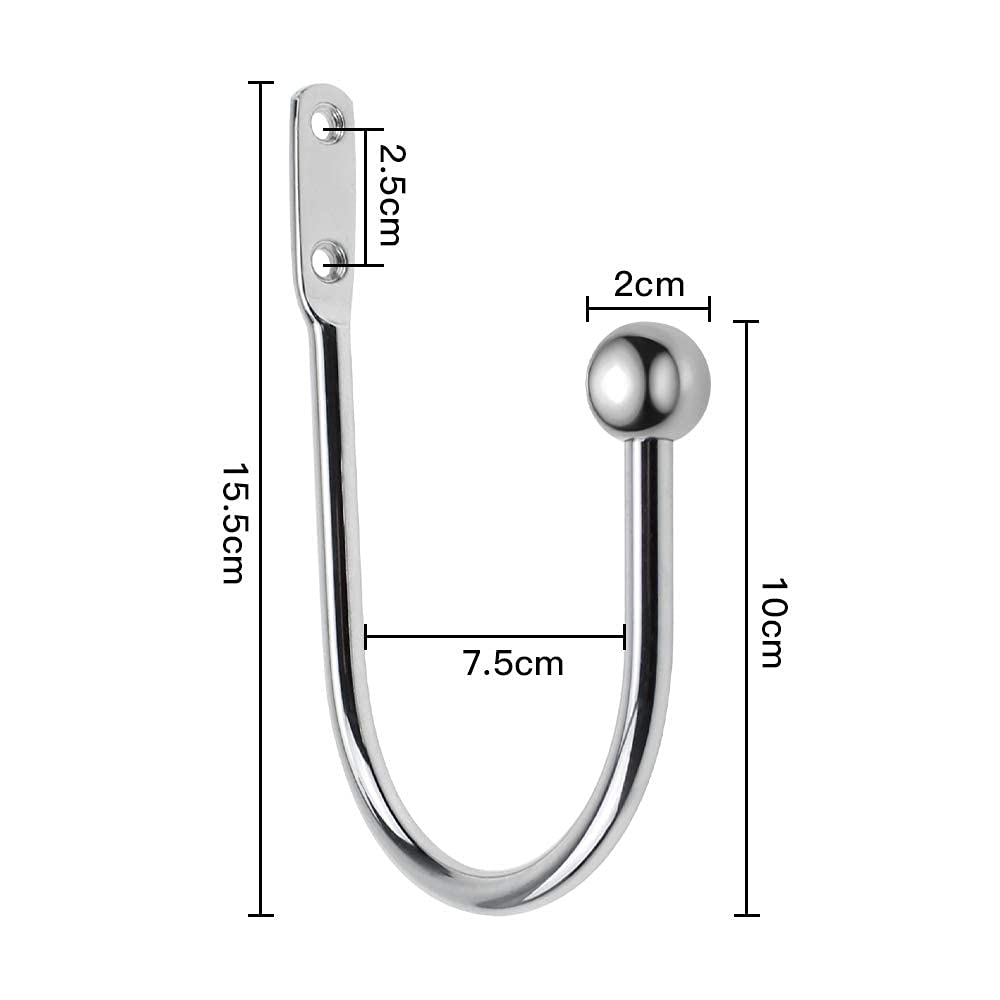 2-częściowe metalowe zasłony do draperii – naścienne wiązania ze śrubami (chromowane)