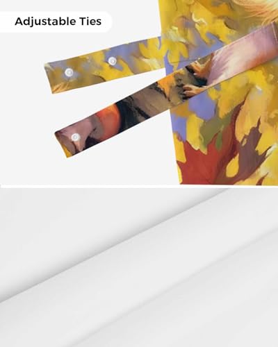 SODIKA Cortinas de amarrar de outono de Ação de Graças para janelas outono esquilo folhas de bordo c