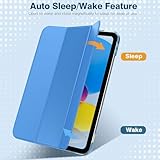 Case For iPad A16 (11th Generation 2025) Slim Lightweight Stand Case with Hard Translucent Back, Auto Wake/Sleep, Touch ID Compatible, Protective 11-inch Cover (Sky Blue) - Image 2