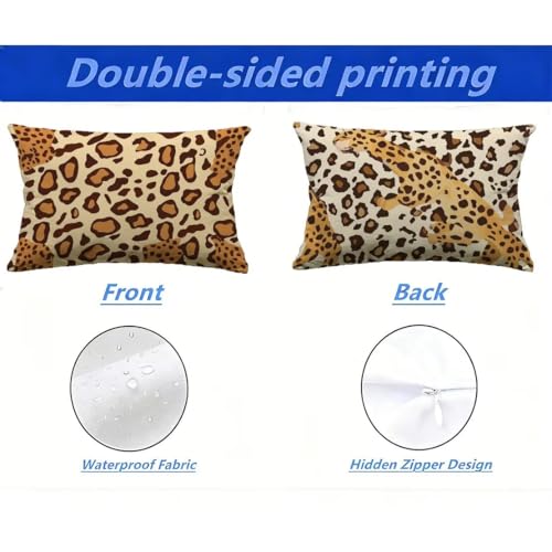 Housse de coussin de jardin 80x100 cm imperméable café lot de 2