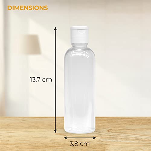 Image of MAPPERZ Empty Clear Refillable Bottles Travel Size, Cosmetic Containers Small Leak Proof Squeeze Bottles with White Flip Top Cap for Toiletries, Shampoo, Round, 100ml, Pack of 3